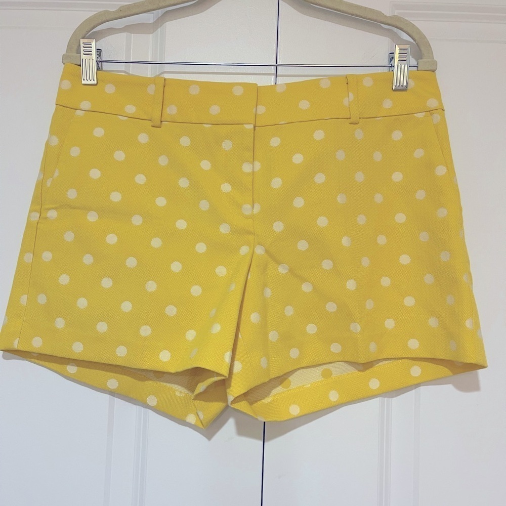 Ann Taylor NWOT Yellow polka dot casual dress signature shorts sz 10P
